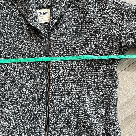 ARITZIA TNA TELLURIDE WOOL SWEATER, SHAWL COLLAR, Full Zipper, Size Small - Picture 12 of 14